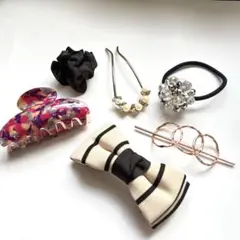 【美品】ヘアアクセサリー 6点セット まとめ売り / きれいめ 上品 フェミニンのサムネイル