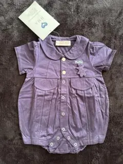 【新品】夏 紺色襟付きロンパース 70