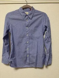 B:MING by BEAMS 青と白のストライプ 長袖シャツ 日本製