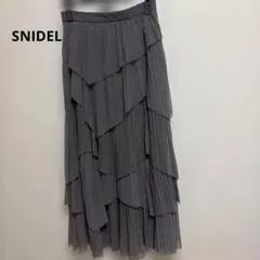【SNIDEL】 プリーツティアードチュールスカート グレー 1 美品