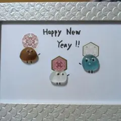 新年の天然シーグラス製 キャラクターアート