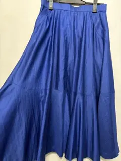 昭和レトロ⭐︎ブルーフレアスカート　ポケット
