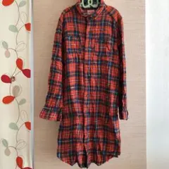 キューブシュガー　チェック柄　シャツワンピース