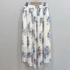 アズールバイマウジー【S】ボタニカルフラワー ヘムラインプリーツスカート