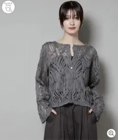 新品 nano universe テープ刺繍チュール前後2wayカーディガン