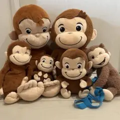 おさるのジョージ ぬいぐるみ 7体セット バラ売り可 - メルカリ