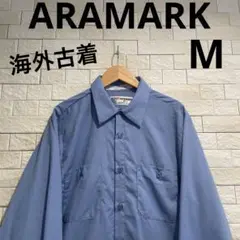 海外古着　長袖ワークシャツ　ARAMARK アラマーク　長袖シャツ　サイズM