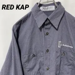 N-5712 RED KAP アメリカ古着 ワークシャツ 長袖 企業ロゴ刺繍M