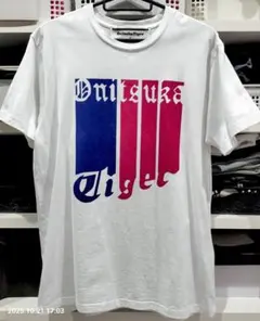 美品 オニツカタイガー グラデーションロゴ Tシャツ L (M相当) ホワイト