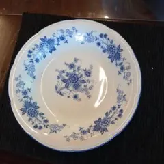 鳴海製陶　ナルミ　花柄 プレート 皿 ブルー ホワイト