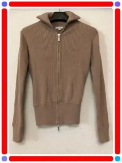 ニット S カーディガン 春秋 冬服 ファスナー 茶色 長袖 上着 ベージュ
