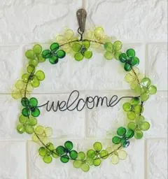 ワイヤークラフト　針金アート　インテリアグリーン　ウォールデコ　四つ葉クローバー