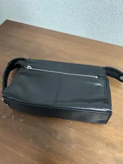 ブラック レザー クラッチバッグ