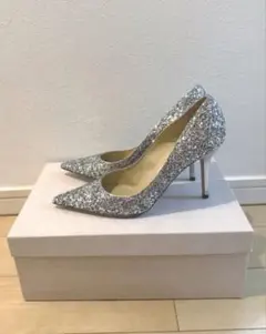 ジミーチュウ パンプス ハイヒール 美品 シルバー グリッター キラキラ ジミーチュウ cheri キラキラ パンプス jimmy choo pumps (Jimmy