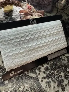 L44 淡い水色のトーションレース　30m