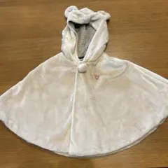 ミキハウス ベビーポンチョ クリーム色