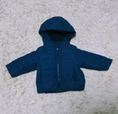 ネイビー フード付き中綿コート 100cm