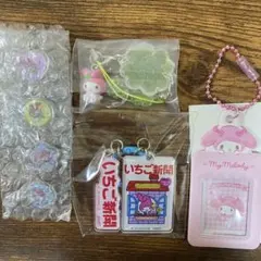 マイメロディ　シークレットおはじきシール風アクセサリー　クローバーストラップ