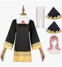 【新品】アーニャコスプレ衣装 ハロウィン 仮装 ウィッグ付 クリスマス M