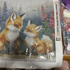 ダイアモンドアート　スクエア　キツネ