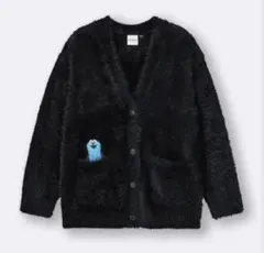GU×パペットスンスン シャギーカーディガン ブラック Mサイズ