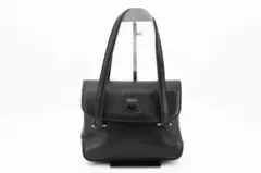 CELINE セリーヌ ハンドバッグ マカダム ショルダーバッグ 黒 レザー