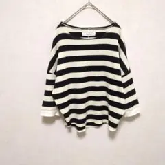 fort point　フォーポイント　ワッフルTシャツ　サーマル　ボーダー　白黒