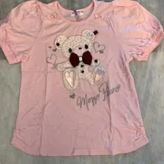 メゾピアノ くま　Tシャツ　130 クリーニング済み　ストーン付き　ピンク
