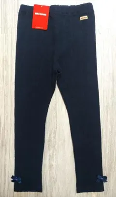 ミキハウス、リボン付きネイビー スパッツ 110