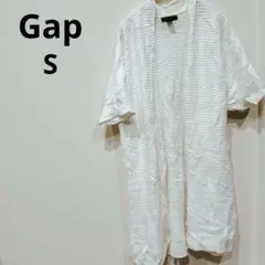 早い者勝ち✨️Gap 【S】半袖ストライプカーディガン シンプル 着回し抜群