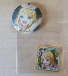 プロセカ　鏡音リン　グリッター缶バッチ