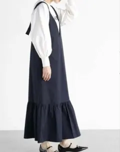 新品タグ付き　ヤマダヤ　vin ジャンパースカート　ネイビー　定価19800円