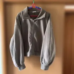 GU ジップアップ スウェット ブルゾン ブラウン 3XL