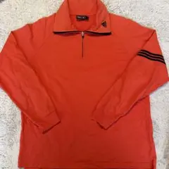adidas メンズ ゴルフウェア 長袖トレーナー コットン オレンジ L
