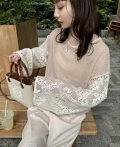 hinari レースメッシュ2wayプルオーバー まるのサムネイル