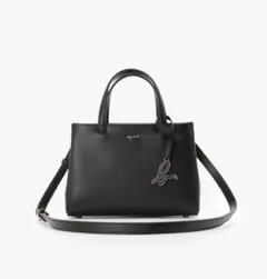 【完売品】アニエスベーブラックレザーショルダーバッグ