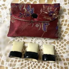 生田流 琴爪 ケース セット 琴 箏用 生田流 舎利琴爪+マジックテープ式爪輪セット／S社製／硬質な