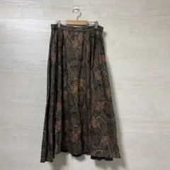 古着 レトロ ヴィンテージ vintage 総柄 花柄 起毛 フレアスカート