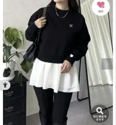 新品⭐︎袖ハートM刺繍ロゴ裏起毛スウェット