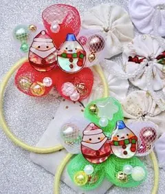 yumeiro♡ribbon キッズ ヘアゴム クリスマス 雪だるま