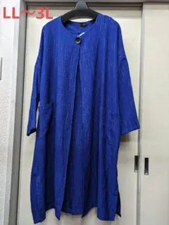 秋物　TRUBE オシャレデザイン　ワンボタン　ロング丈トッパー　LL〜3L