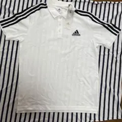 adidas ポロシャツ ホワイト Mサイズ 3ストライプのサムネイル