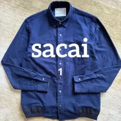 sacai 長袖シャツ ネイビー 1（S） ドッキング