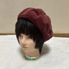 バーガンディ コーデュロイ ベレー帽