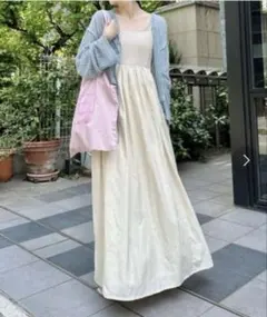 Kastane リブ切替キャミワンピース