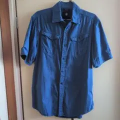 G-STAR SLIM FIT ブルー 半袖シャツ S