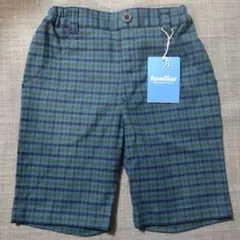 タグ付き familiar 半ズボン 100cm XB グリーン系チェック