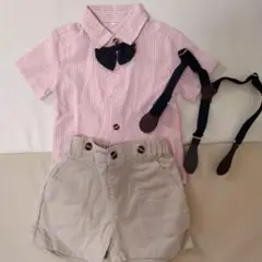 90cm 蝶ネクタイ付き　半袖フォーマルセット