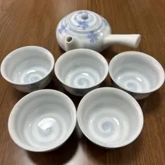 有田焼　花ちらし茶器揃　雅峯作 急須 湯呑み５客セット