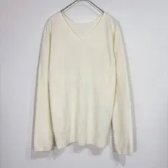 アズールバイマウジー【S】長袖Vネックニット セーター 薄手 シンプル 無地